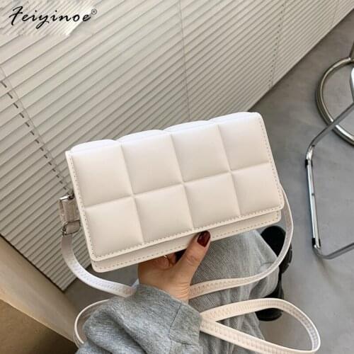 Woven Flap Womens Shoulder Bag High Quality PU leather Crossbody Bags Designer Luxury Handbag Female Chain Tote Messenger Bag