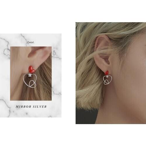 Little elk temperament earrings s925 sterling silver double love earrings 2020 tide jewelry for female gifts wholesale