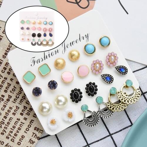 12 Pairs Hoop Earrings Set for Girls Jewel Non Piercing Accessories