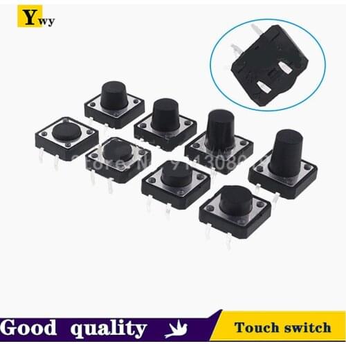 20/100PCS/LOT 12*12*4.3/5/6/7/8/9/10/12PinCopper Foot Button Key Touch Switch In-Line