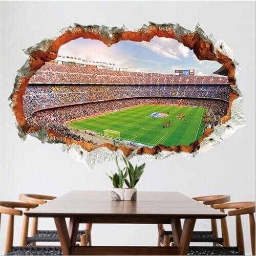 3d vivid football soccer ball wall stickers living room bedroom wall decals decoration diy mural art posters