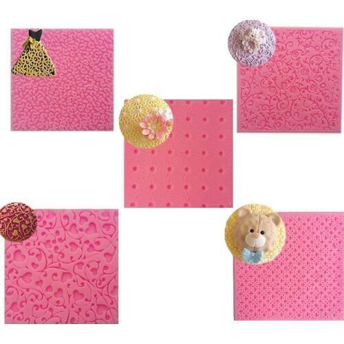 5PCS/Set Lace Border Pad Mat Cake Decorating Texture Silicone Molds Baking Tools Cupcake Fondant Chocolate Moulds