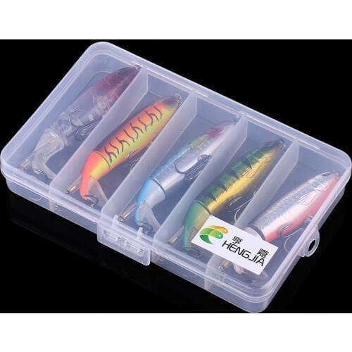 HENGJIA 5pcs 13.5g Propeller Fishing Lure Kit Minnow Pencil Isca Crankbait Bait Pesca Jig Set With Fishing Tackle Box