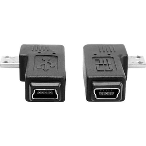 90 degree right + left angled MINI USB Female to MICRO USB Male Data sypc power Adapter Free Shipping