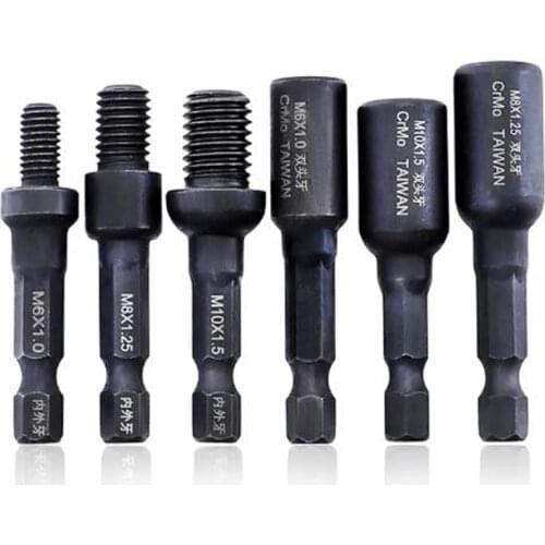 Self-Tapping Socket Adapter for 6/8/10mm/1/4"/5/16" Insert Nuts or Hanger Bolt Power Drill Tools 1/4 Inch Hex Shank