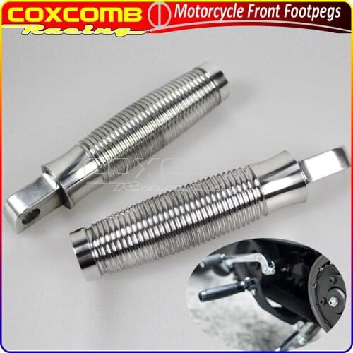 For Harley Bobbers Chopper Cafe Racer Honda Suzuki Yamaha Silver Old School Motorcycle Aluminum Footpegs Custom Footrest