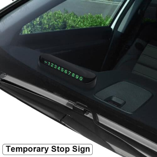 Car Temporary Parking Card Phone Number Ultra-thin Hideable Luminous Telephone Number Plate car Accessories