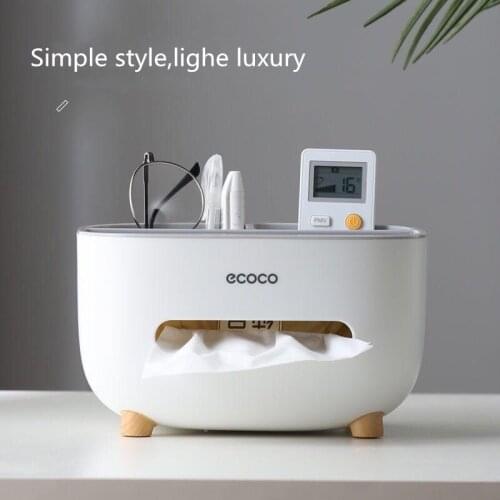 Free shipping,Creative and simple plastic multifunctional tissue box home office desk storage tray