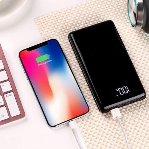 No Battery)Dual USB Output 6x 18650 Battery DIY Power Bank Box Holder Case For Mobile Phone Tablet PC