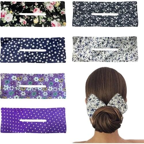 Bun Summer Chiffon Hairband Women Bow Headband Print Hairpin 6 Colors Tie hair rope Hair Meatball Dish Head Bud Head Hair Tools