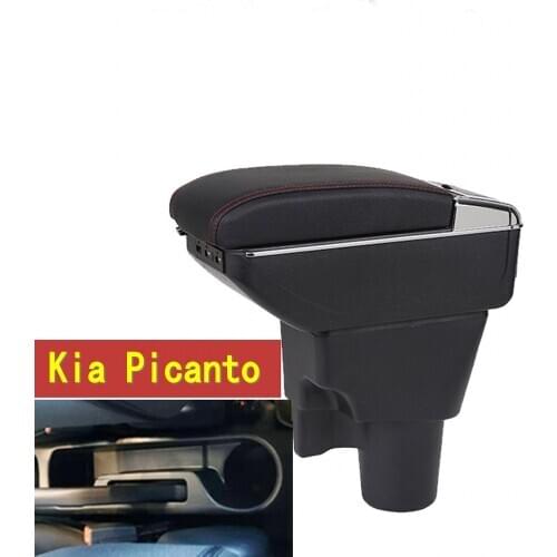 For Kia PICANTO armrest box central Store content box with cup holder ashtray USB PICANTO armrests box