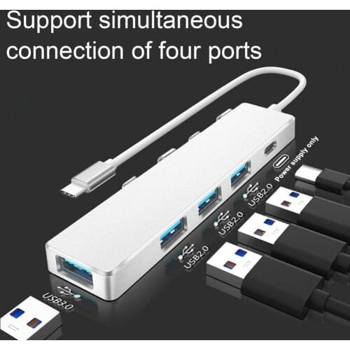 Docking Station Type-C Power-supply Interface 4-in-1 4 Ports USB3.0 2.0 Expansion Dock for Laptop