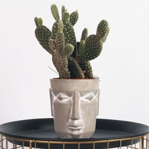 Figure Cement flowerpot silicone mold Plant pots Concrete pot molds Face design flowerpotHome furnishing articles silicone mold