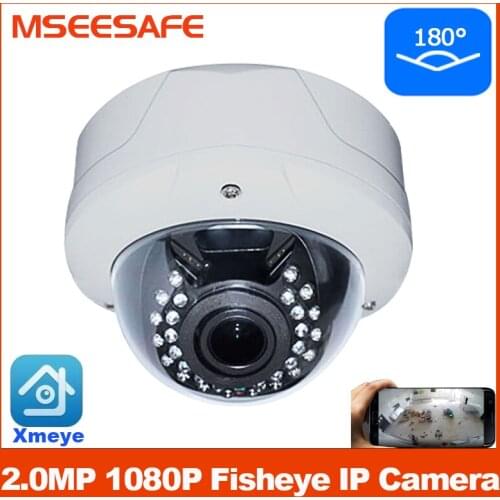 Mseesafe 2.0MP 5.0MP 1080P Fisheye IP Camera Vandalproof Case With 30pcs IR Leds Night Vision Support Motion Detection