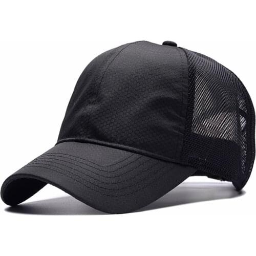 Adult fishing oversize sun cap thin polyester mesh peaked hats big head man plus size baseball caps 55-60m 60-66cm