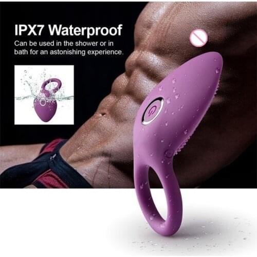 Vibrating Penis Ring Men Cockring Clitoris Stimulate Vibrator Delayed Premature Ejaculation Rings Adult Sex Toys for Couples