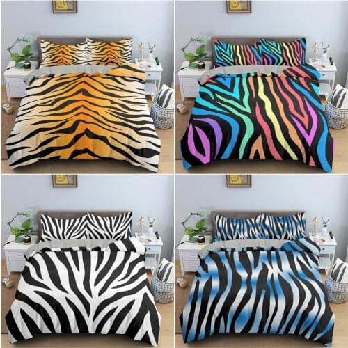 Animal Skin Stripe Duvet Cover Set 3D Printed Bedding Set Luxury Cozy Quilt Cover For Bedroom With Pillowcase Home Decor