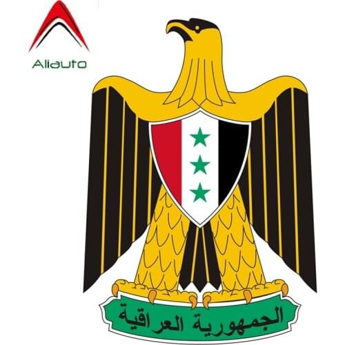 Aliauto Creative Car Sticker Coat of Arms of Iraq Bundesadler Cover Scratches Vinyl Decal for Subaru Golf 4 Motorcycle,19cm*14cm