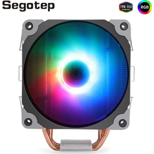 Segotep CPU Cooler RGB 120 mm PWM Fan Cooling PC CoolerFor Intel LGA1366/1151/1155/1156/AMD AM3/AM4 Cooler RGB CPU Cooler For PC