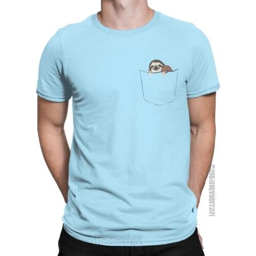 Sloth In A Pocket Animal T-Shirt Men Casual Pure Cotton Tees O Neck Classic Short Sleeve T Shirt Plus Size Clothes