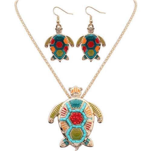 Hot Selling Fashion Bohemia Beads Alloy Turtle Shape Jewelry Set