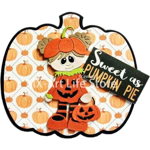 Halloween Pumpkin Girl Metal Cutting Dies for DIY Craft Scrapbooking Cards Decorative New