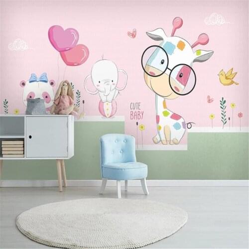 Milofi Custom Mural Wallpaper Wall Cloth Nordic Simple Small Animal Childrens Room Decoration Background Wall Mural