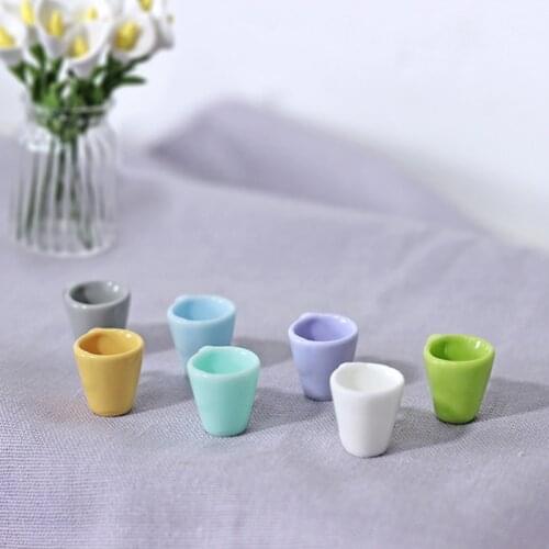 10pcs Dollhouse Miniature 1/12 Scale Colorful Japanese Style Water Cup for ob11 blyth Doll house Furniture Decration Accessories