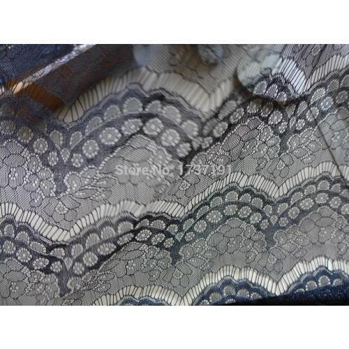 Soft Black Dress Fabric Retro Chantilly Eyelash Lace Fabric Embroidered Floral Fabric By The Yard
