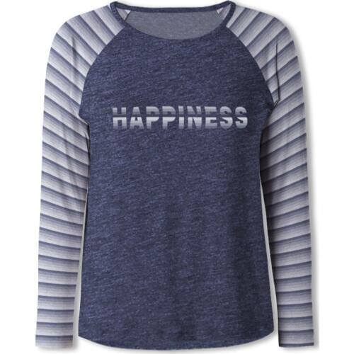 Neatie Kiddie Spring Autumn Women Home Long Sleeve Night Clothes Night Sleepwear Top T-shirt Stripe Letter Print Female Shirt