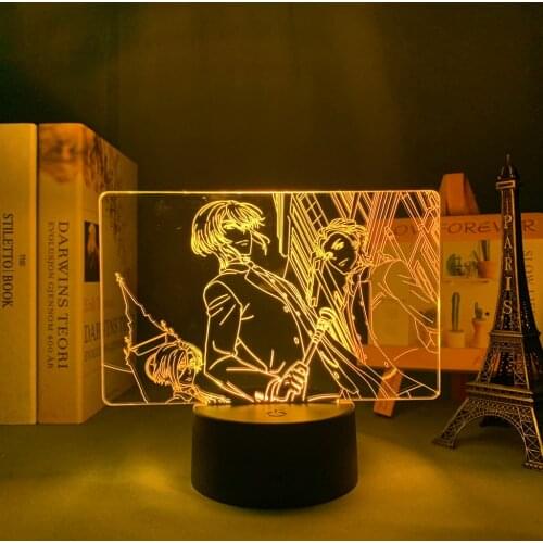 Manga Moriarty The Patriot Led Night Light for Bedroom Decor Nightlight Gift Anime Moriarty The Patriot 3d Lamp Room Decoration