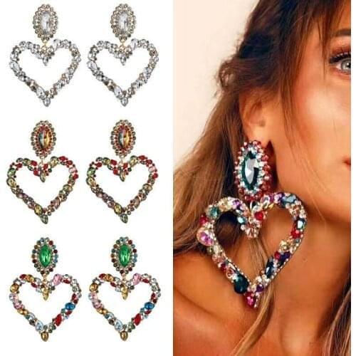 Peach heart water drop earrings jewelry earrings elegant womens big brand Earrings Baroque Heart Earrings inlaid accessories