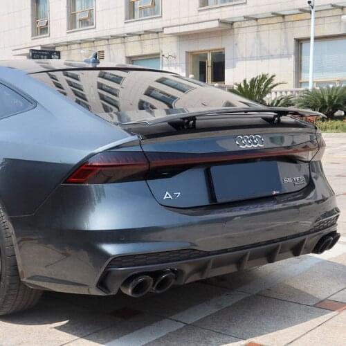 Suitable for 09-21 Refitted S7 Throat Four Out Small Surrounded Rear Tail Lip Carbon Fiber All Black Audi A7