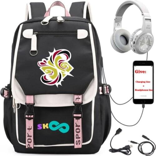 Anime Sk8 the infinity backpack Unisex Travel Backpack student School book Bag USB Charging teenagers Laptop packsack