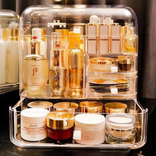 Net Red Cosmetics Storage Box Desktop Acrylic Dustproof Shelves Makeup Tools Lipstick Skin Care Products Finishing