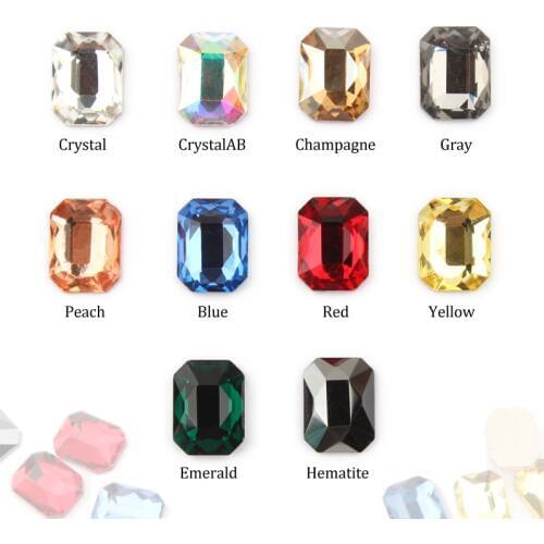 New sale Nail Art Rhinestone 6X8mm Re-octagonal Flatback Crystal Stones DIY Decorations Manicure Diamond For Nail Rhinestone