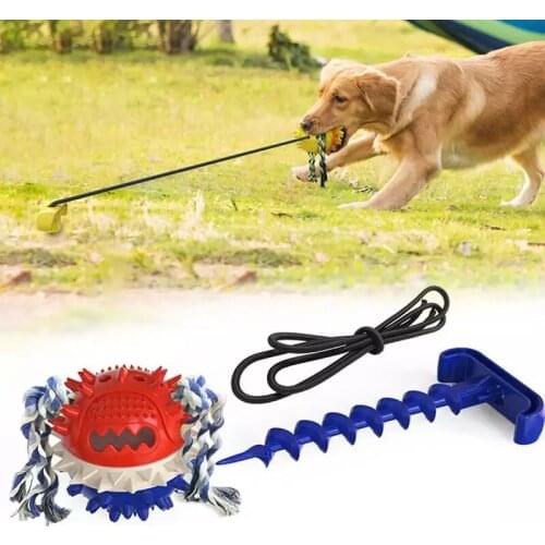 Dog Training Explosive Pet Molar Teeth Resistant To Bite Outdoor Powerful Pull Rope Ball Sounding Dog Outdoor Toys Pet SuppliesD