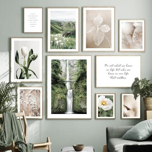 Misty Forest Mountain Tree Lake Boat Elk Wall Art Canvas Painting Nordic Posters And Prints Wall Pictures For Living Room Decor