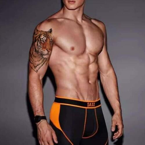 Waterproof Temporary Tattoo Sticker Realistic Watercolor Tiger Animal Fake Tatto Flash Tatoo Leg Arm Foot Tatouage for Men Women