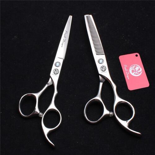 Z2000 6" 440C Purple Dragon Cutting Scissors Thinning Shears Hairdressing Scissors Antler Teeth Professional Human Hair Scissors