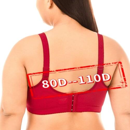 Womens Embroidered Full Coverage Wirefree Support Mastectomy Pocket Plus Size Cotton Bra 80D 85D 90D 95D 100D 105D 110D BH Cup