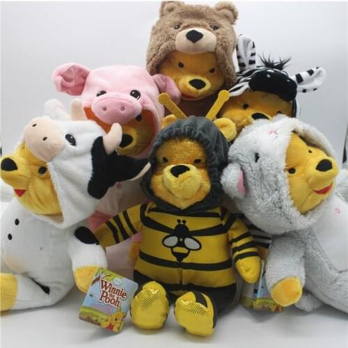 1piece 30cm Original winnie the pooh dressed up bee pig zebra Stuff Soft Plush Toy Doll Birthday Children & Gril friend Gifts