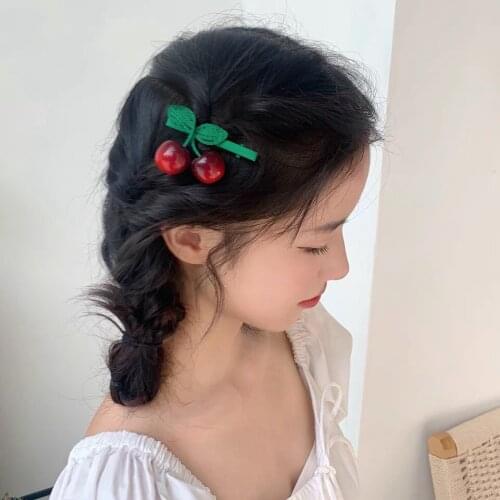 20pcs/lot Super Fairy Cherry Hair Clips Sweet French Girl Hair Clips Retro Crocodile Spring Clip Hair Accessories for Women