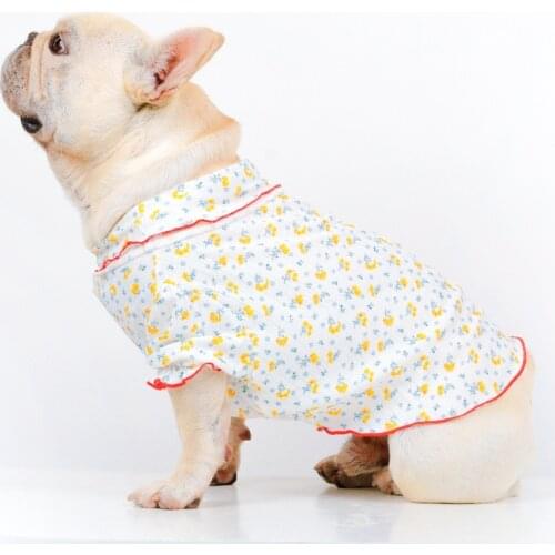 2021 French Bulldog Shirt Summer Pug Dog Clothes Cute Floral Pet Outfit Garment Poodle Bichon Schnauzer Frenchies Dog Costumes