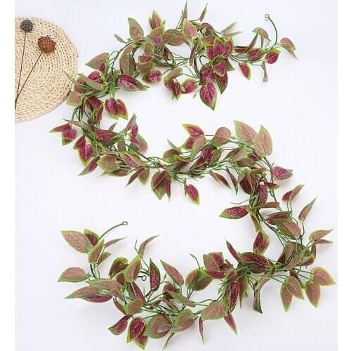 220CM Long Artificial Plants Green Leaf Ivy Vine for Home Wedding Decoration DIY Hanging Garland Artificial Flowers Fake Plants