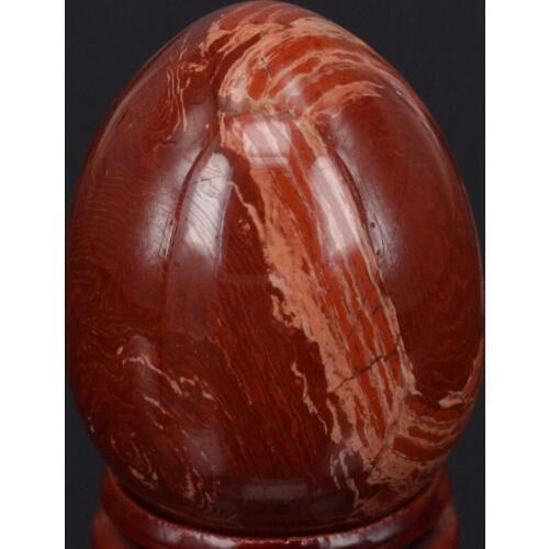 34x44mm Natural Gemstone Banded Jasper Sphere Egg Healing Reiki Crafts Stone Massage Finger Exercise