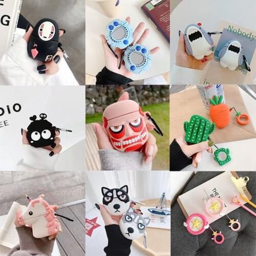 3D Cartoon Case for AirPods 1 2 Wireless Headphones Protective Cover for Airpods Case Silicone Earbuds Charging Box for Air Pods