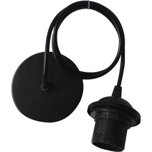 DIY Lampshade E27 Full Tooth Lamp Metal Fitting Lamp Holder Chandelier Paper Bamboo Lantern LED Bulb Chandelier Line Black