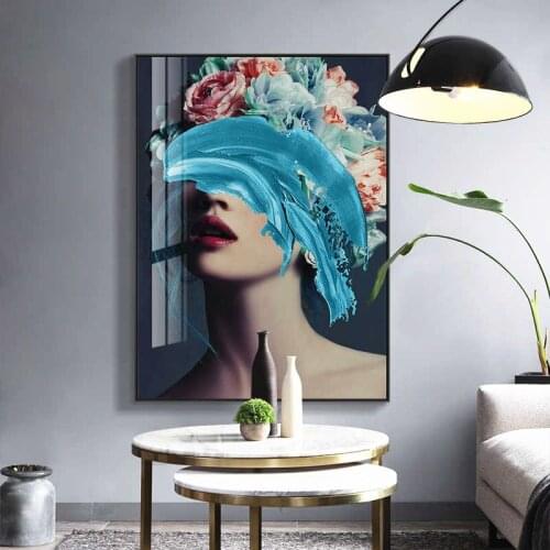 Abstract Fashion Female Face Modern Avant Wall Art Posters Classic Canvas Painting and Prints for Living Room Bedroom Decoration