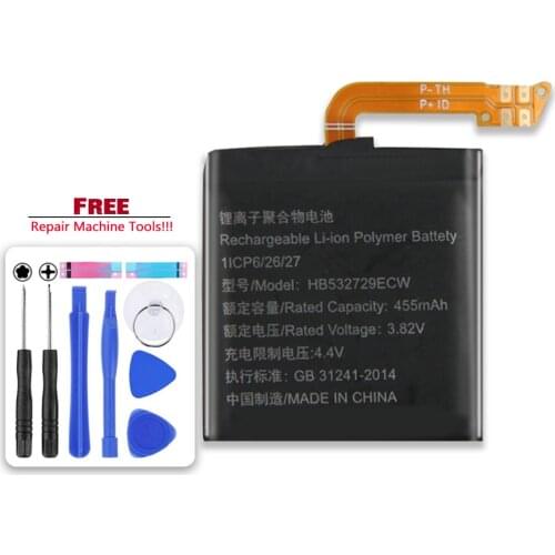 Original Kikiss HB532729ECW 455mAh Battery for Huawei Watch GT2 GT 2 46mm Bateria Batteries